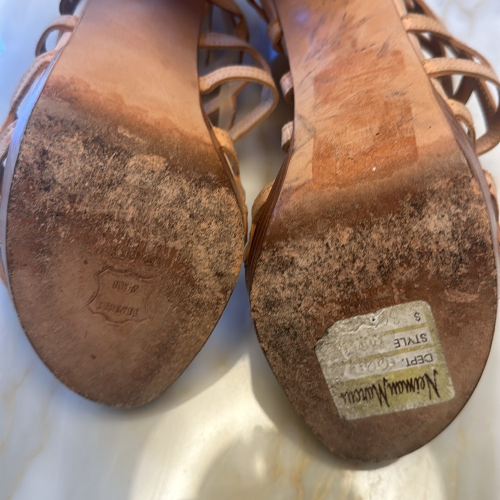 Stuart Weitzman Leather Cage Heels - Picture 10 of 12